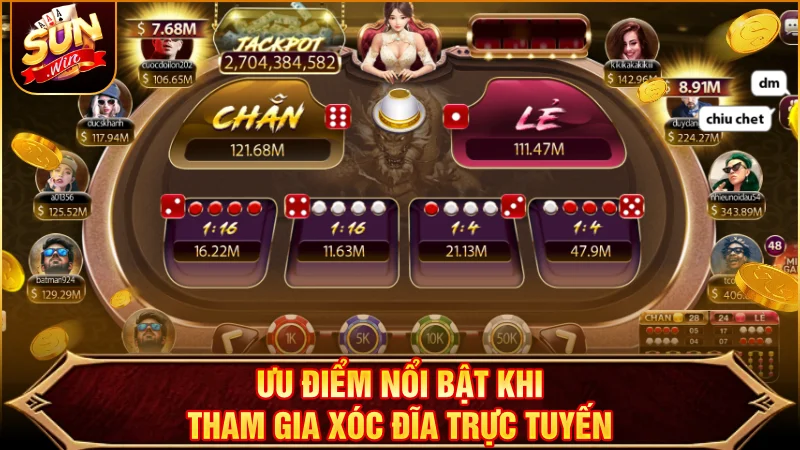 Chơi Xóc Đĩa trực tuyến có nhiều ưu điểm to lớn