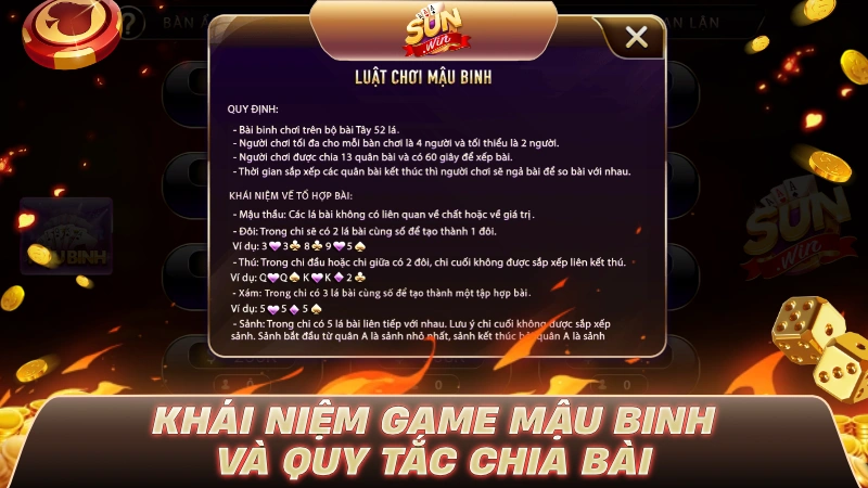 Khái niệm game Mậu Binh và quy tắc chia bài