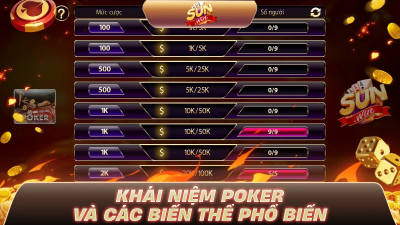 POKER ONLINE: TUYỆT KỸ ALL-IN TỐ BÀI SĂN TIỀN CỰC ĐÃ Khái niệm Poker và các biến thể phổ biến