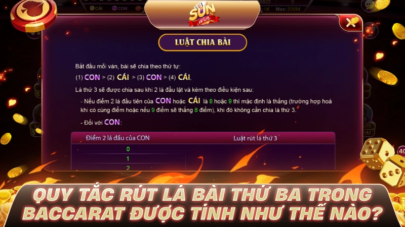 Quy tắc rút lá bài thứ ba trong Baccarat được tính như thế nào?